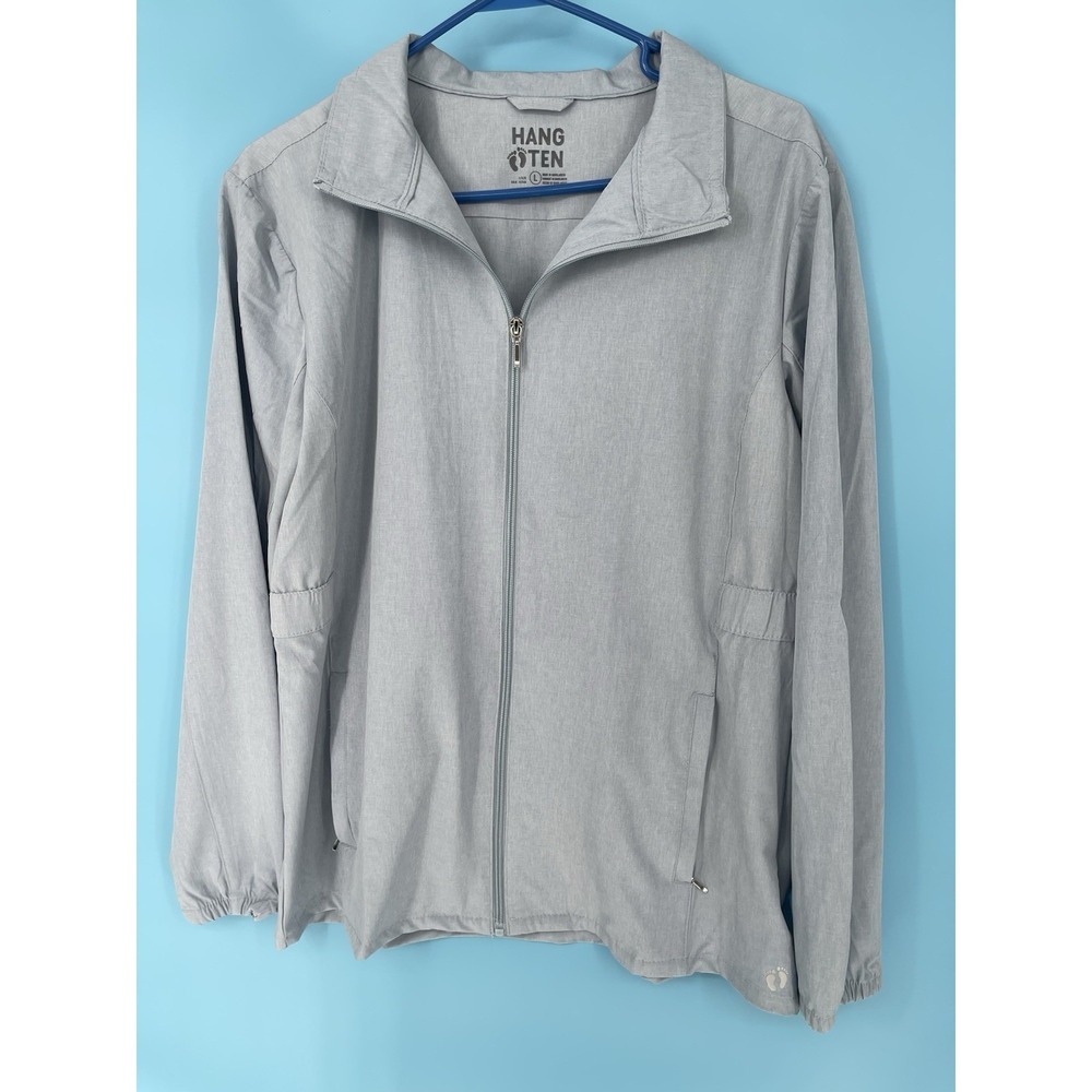Hang Ten Gray Blue Long Sleeve Full‎ Zip Jacket L